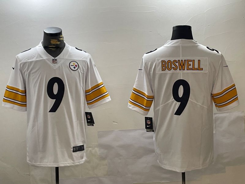 Men Pittsburgh Steelers #9 Boswell White 2024 Nike Limited NFL Jersey style 1->pittsburgh steelers->NFL Jersey